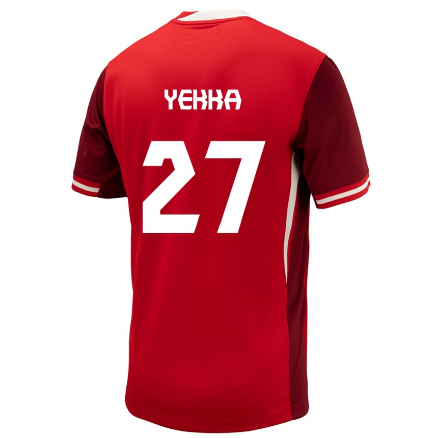 Kinder Fußball Kanada Sura Yekka #27 Rot Heimtrikot Trikot 24-26 T-Shirt Luxemburg