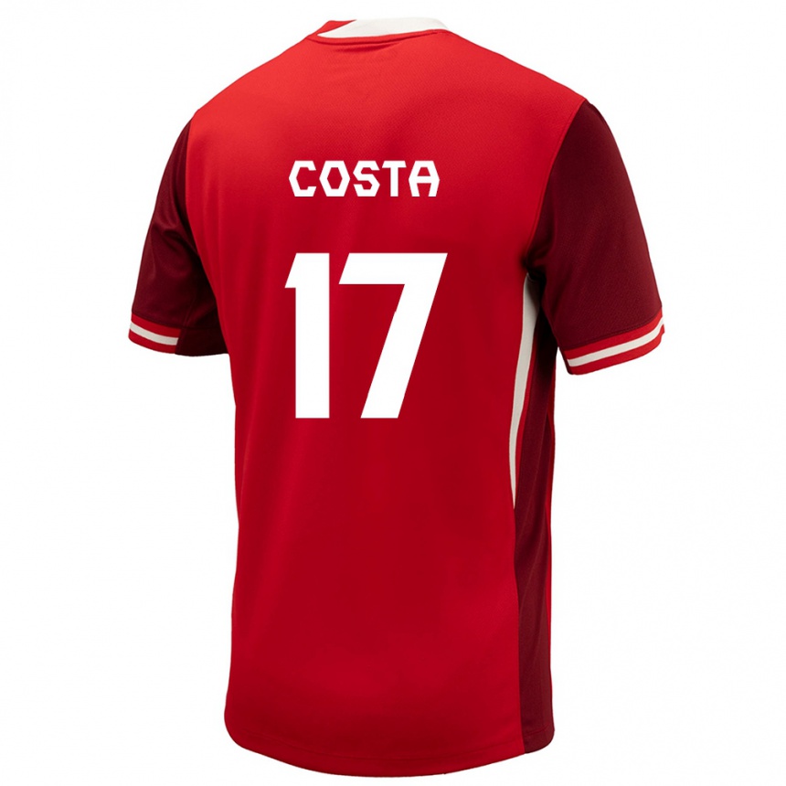 Kinder Fußball Kanada Jesse Costa #17 Rot Heimtrikot Trikot 24-26 T-Shirt Luxemburg