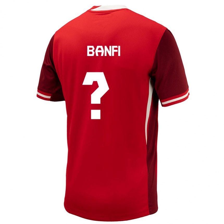 Kinder Fußball Kanada Samuel Banfi #0 Rot Heimtrikot Trikot 24-26 T-Shirt Luxemburg