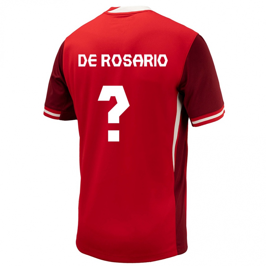 Kinder Fußball Kanada Adisa De Rosario #0 Rot Heimtrikot Trikot 24-26 T-Shirt Luxemburg