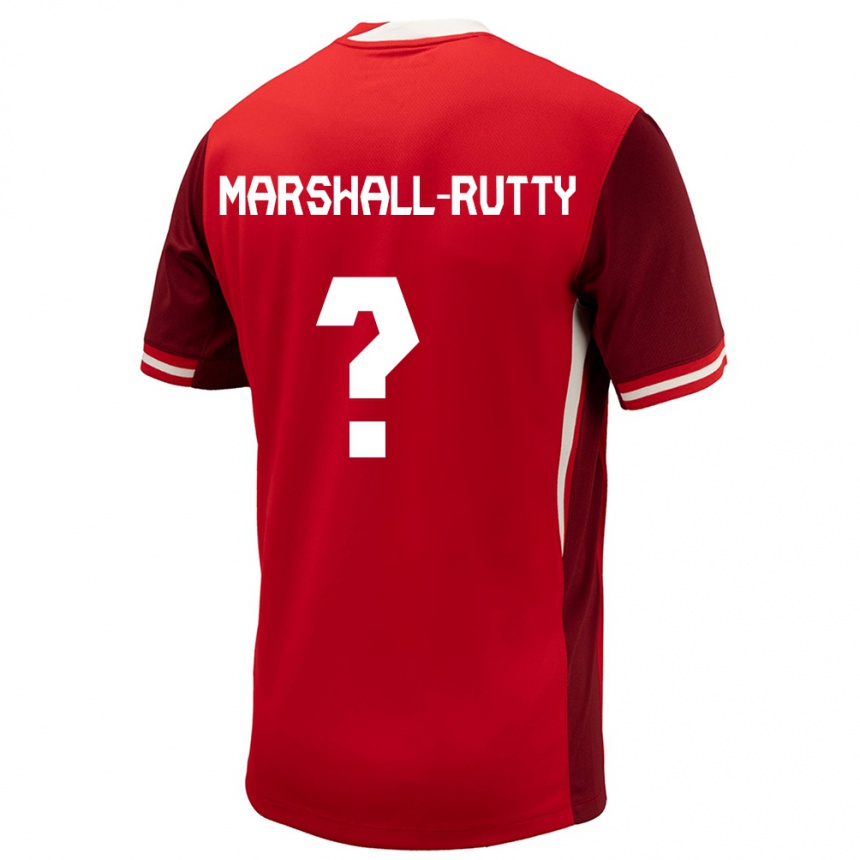 Kinder Fußball Kanada Jahkeele Marshall Rutty #0 Rot Heimtrikot Trikot 24-26 T-Shirt Luxemburg