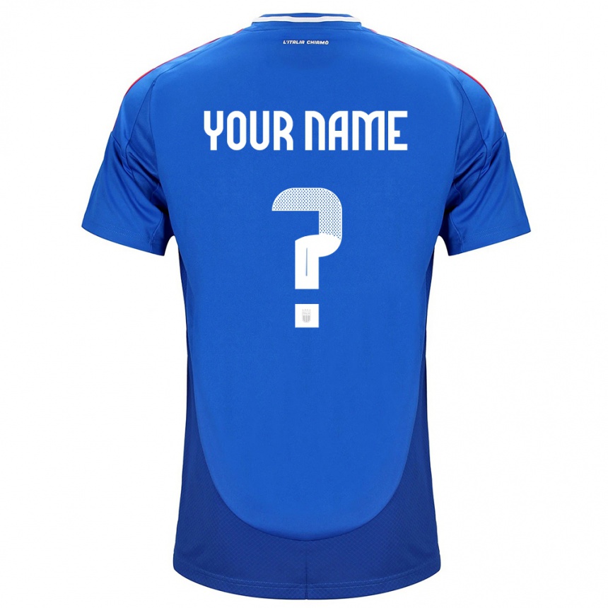 Kinder Fußball Italien Ihren Namen #0 Blau Heimtrikot Trikot 24-26 T-Shirt Luxemburg