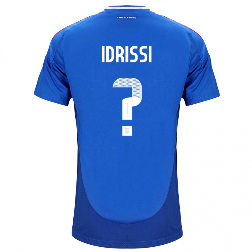 Kinder Fußball Italien Riyad Idrissi #0 Blau Heimtrikot Trikot 24-26 T-Shirt Luxemburg