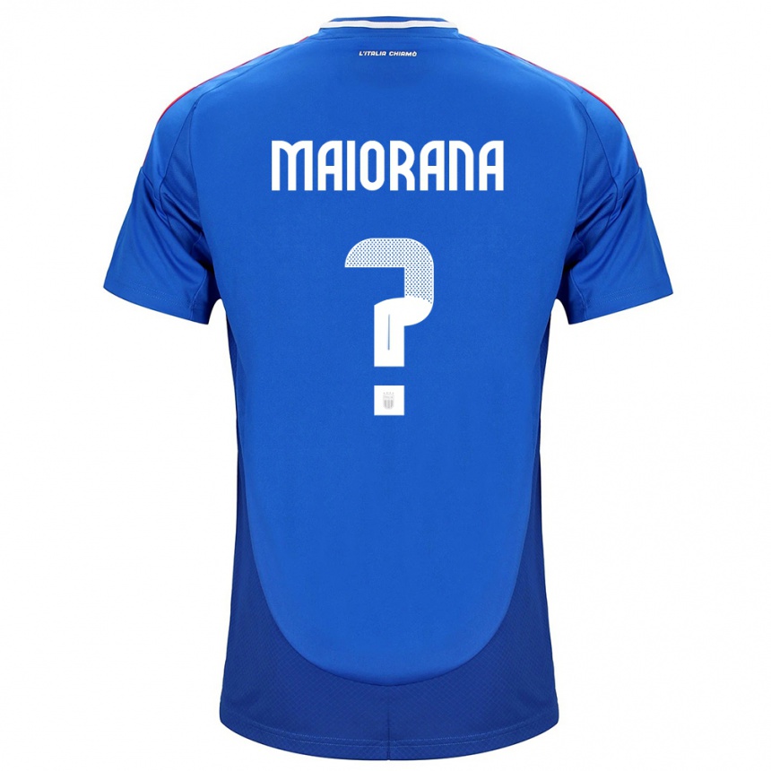 Kinder Fußball Italien Stefano Maiorana #0 Blau Heimtrikot Trikot 24-26 T-Shirt Luxemburg