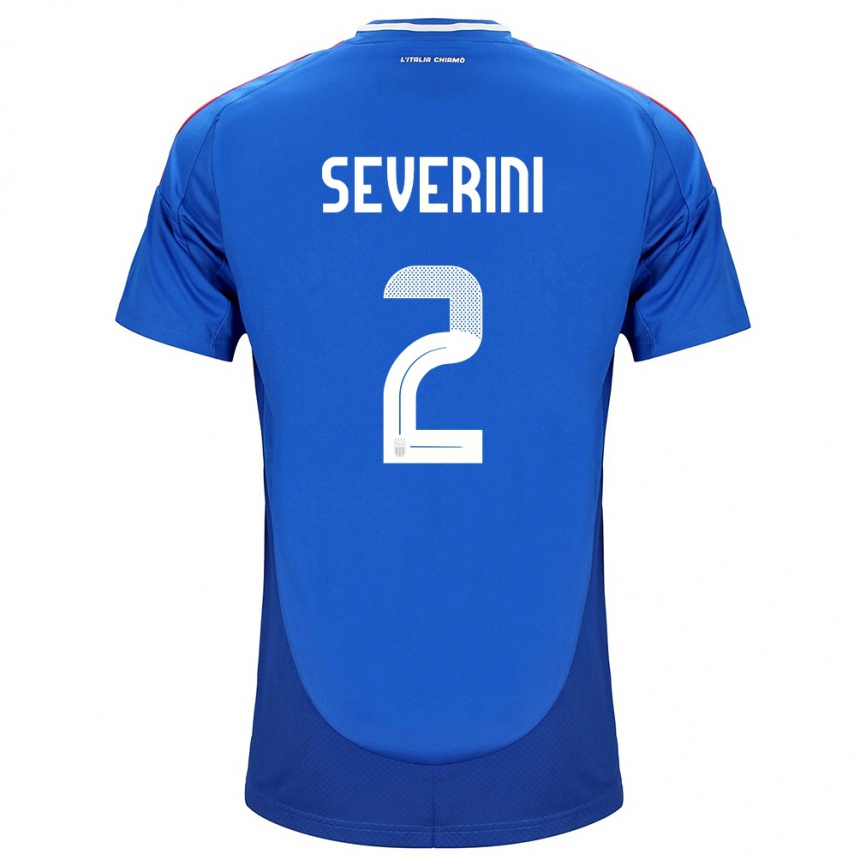 Kinder Fußball Italien Emma Severini #2 Blau Heimtrikot Trikot 24-26 T-Shirt Luxemburg
