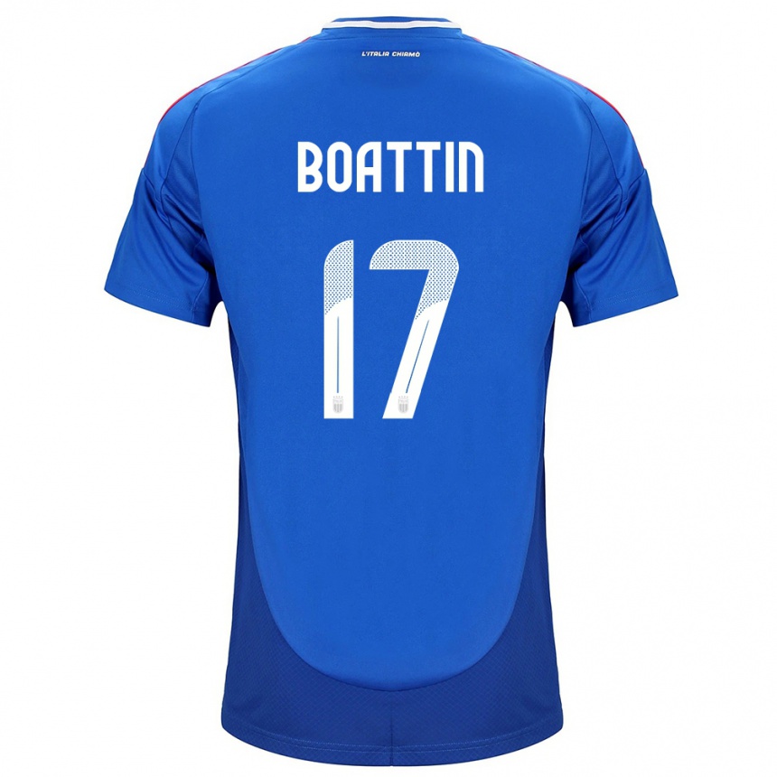 Kinder Fußball Italien Lisa Boattin #17 Blau Heimtrikot Trikot 24-26 T-Shirt Luxemburg