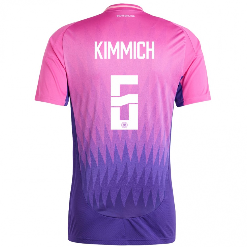 Kinder Fußball Deutschland Joshua Kimmich #6 Pink Lila Auswärtstrikot Trikot 24-26 T-Shirt Luxemburg