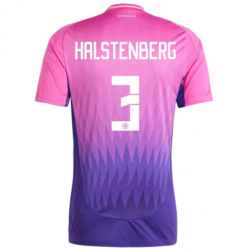 Kinder Fußball Deutschland Marcel Halstenberg #3 Pink Lila Auswärtstrikot Trikot 24-26 T-Shirt Luxemburg