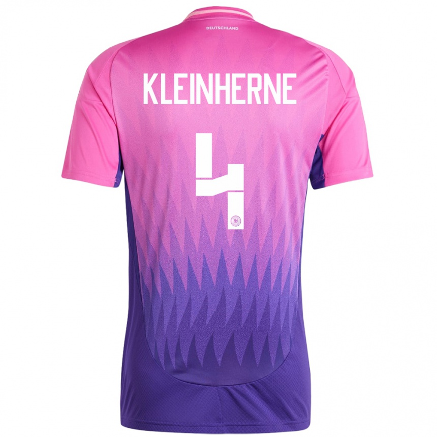 Kinder Fußball Deutschland Sophia Kleinherne #4 Pink Lila Auswärtstrikot Trikot 24-26 T-Shirt Luxemburg