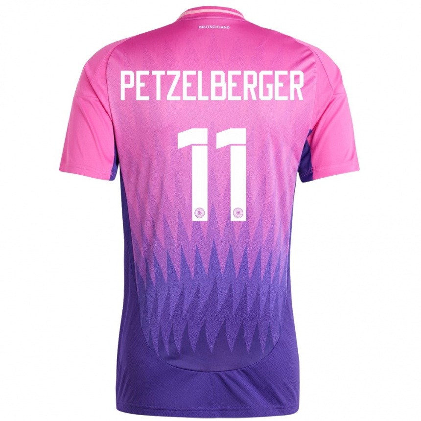 Kinder Fußball Deutschland Ramona Petzelberger #11 Pink Lila Auswärtstrikot Trikot 24-26 T-Shirt Luxemburg