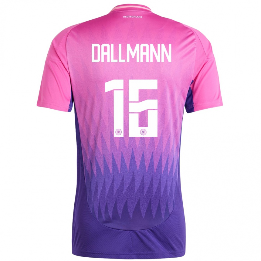 Kinder Fußball Deutschland Linda Dallmann #16 Pink Lila Auswärtstrikot Trikot 24-26 T-Shirt Luxemburg