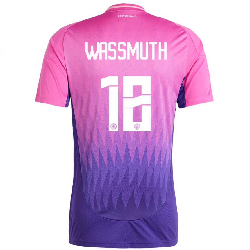 Kinder Fußball Deutschland Tabea Wabmuth #18 Pink Lila Auswärtstrikot Trikot 24-26 T-Shirt Luxemburg
