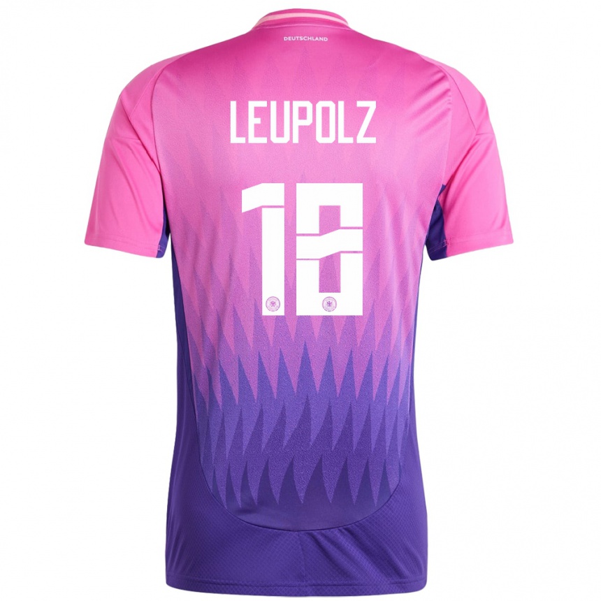 Kinder Fußball Deutschland Melanie Leupolz #18 Pink Lila Auswärtstrikot Trikot 24-26 T-Shirt Luxemburg