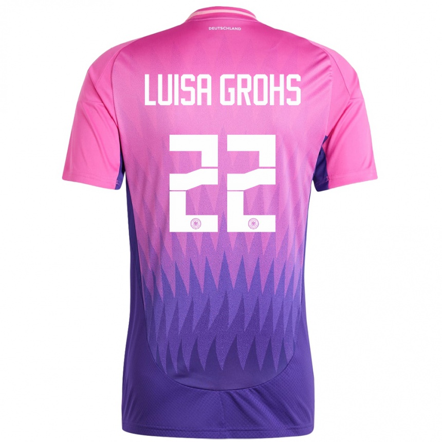 Kinder Fußball Deutschland Maria Luisa Grohs #22 Pink Lila Auswärtstrikot Trikot 24-26 T-Shirt Luxemburg