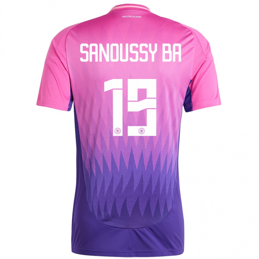 Kinder Fußball Deutschland Sanoussy Ba #19 Pink Lila Auswärtstrikot Trikot 24-26 T-Shirt Luxemburg