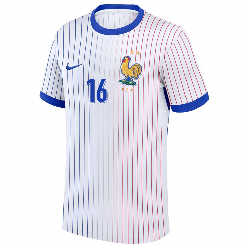 Kinder Fußball Frankreich Yahia Fofana #16 Weiß Auswärtstrikot Trikot 24-26 T-Shirt Luxemburg