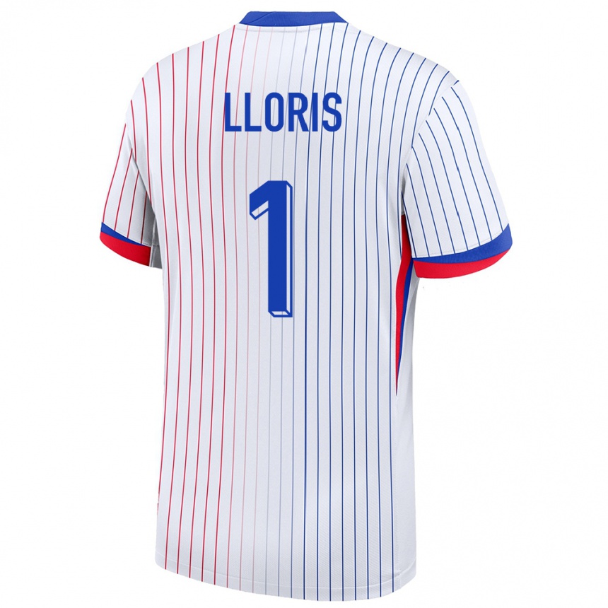 Kinder Fußball Frankreich Hugo Lloris #1 Weiß Auswärtstrikot Trikot 24-26 T-Shirt Luxemburg
