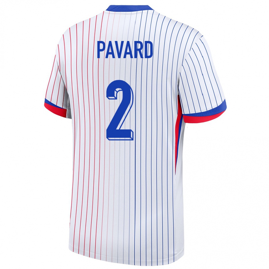 Kinder Fußball Frankreich Benjamin Pavard #2 Weiß Auswärtstrikot Trikot 24-26 T-Shirt Luxemburg