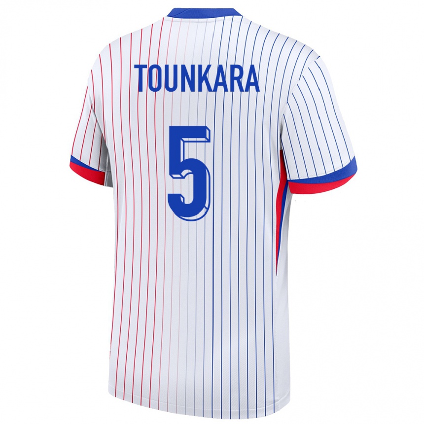 Kinder Fußball Frankreich Aissatou Tounkara #5 Weiß Auswärtstrikot Trikot 24-26 T-Shirt Luxemburg