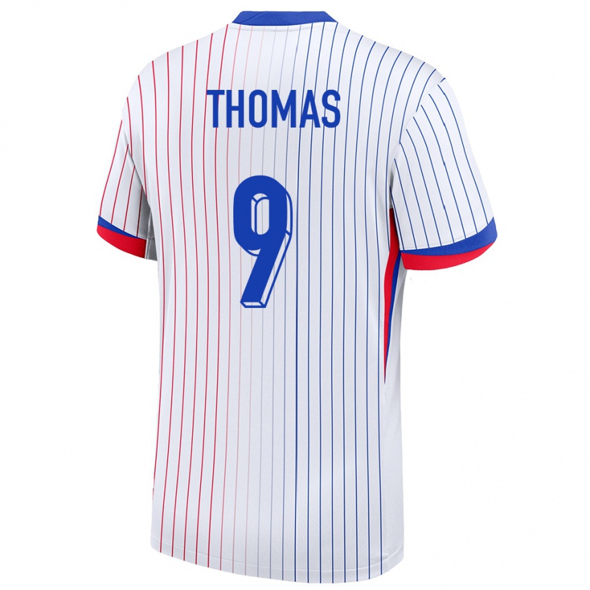 Kinder Fußball Frankreich Lindsey Thomas #9 Weiß Auswärtstrikot Trikot 24-26 T-Shirt Luxemburg