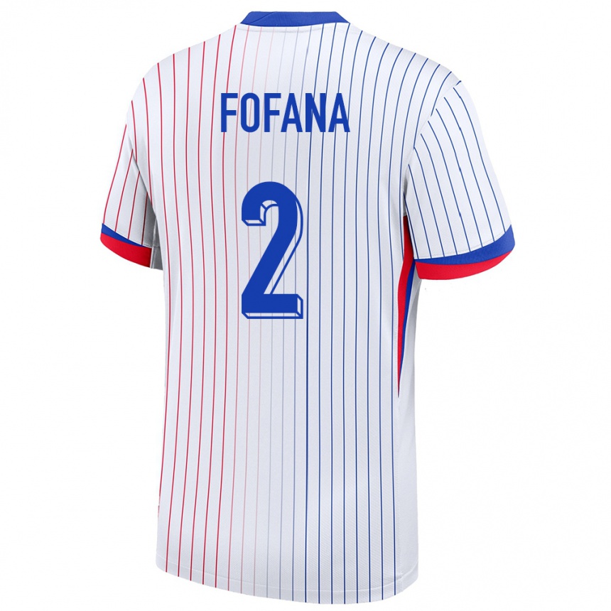 Kinder Fußball Frankreich Wesley Fofana #2 Weiß Auswärtstrikot Trikot 24-26 T-Shirt Luxemburg