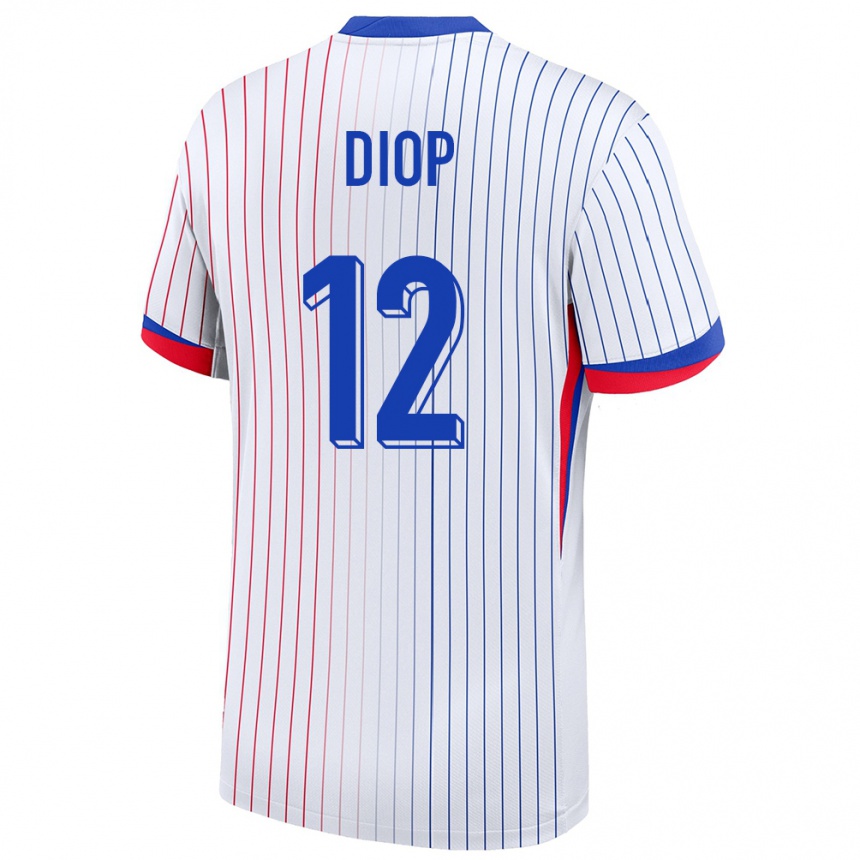 Kinder Fußball Frankreich Sofiane Diop #12 Weiß Auswärtstrikot Trikot 24-26 T-Shirt Luxemburg