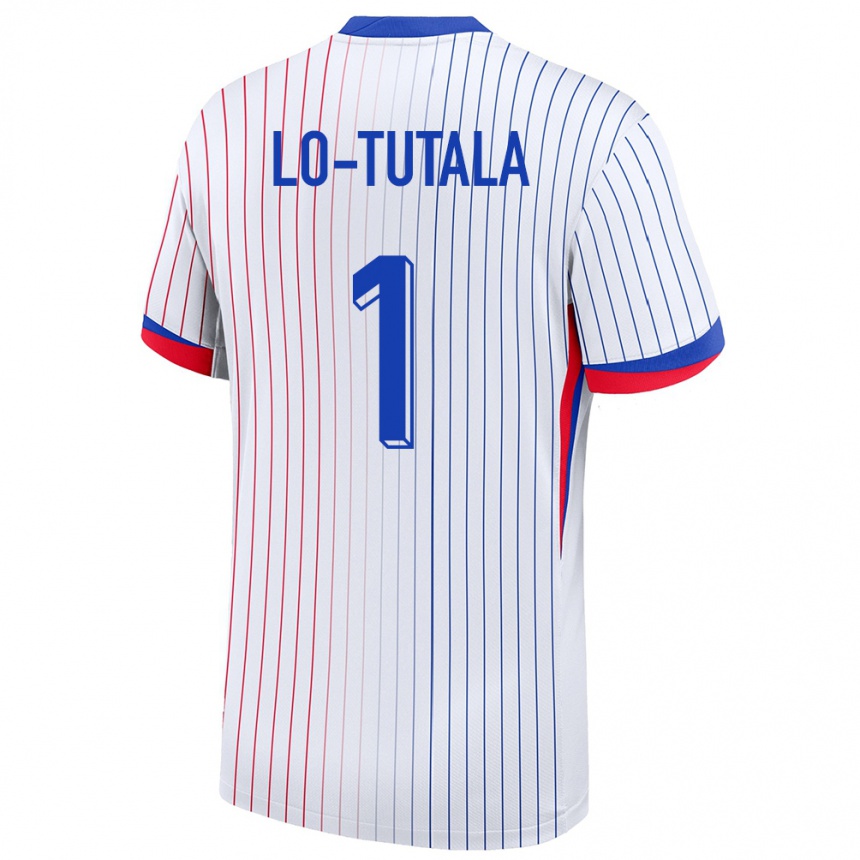 Kinder Fußball Frankreich Thimothee Lo Tutala #1 Weiß Auswärtstrikot Trikot 24-26 T-Shirt Luxemburg