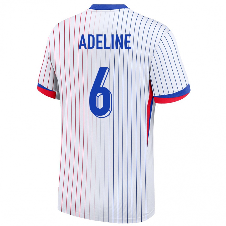 Kinder Fußball Frankreich Martin Adeline #6 Weiß Auswärtstrikot Trikot 24-26 T-Shirt Luxemburg