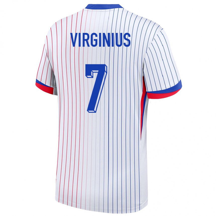 Kinder Fußball Frankreich Alan Virginius #7 Weiß Auswärtstrikot Trikot 24-26 T-Shirt Luxemburg