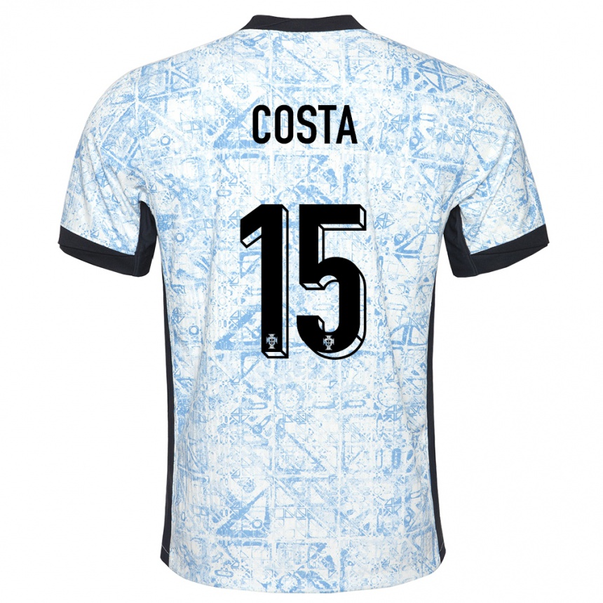Kinder Fußball Portugal Carole Costa #15 Cremeblau Auswärtstrikot Trikot 24-26 T-Shirt Luxemburg