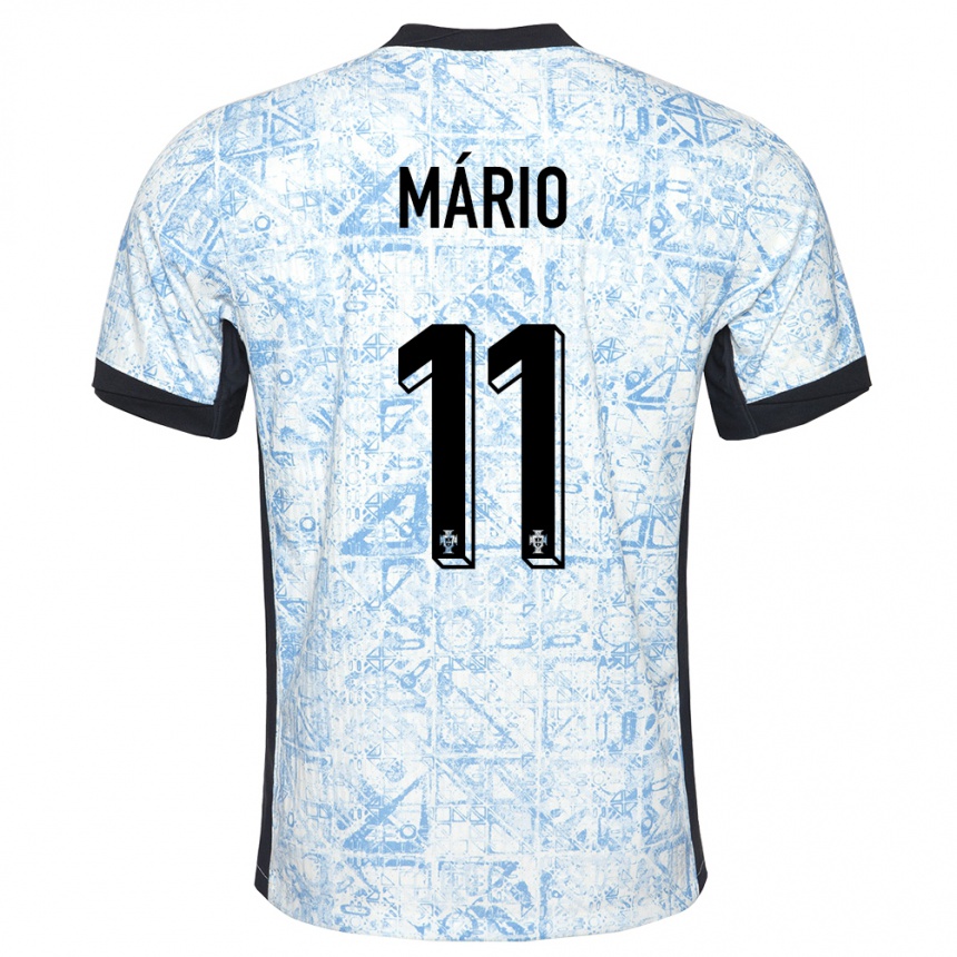 Kinder Fußball Portugal Joao Mario #11 Cremeblau Auswärtstrikot Trikot 24-26 T-Shirt Luxemburg