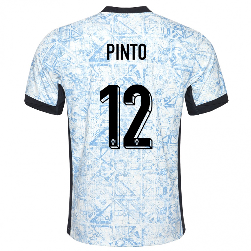 Kinder Fußball Portugal Diogo Pinto #12 Cremeblau Auswärtstrikot Trikot 24-26 T-Shirt Luxemburg