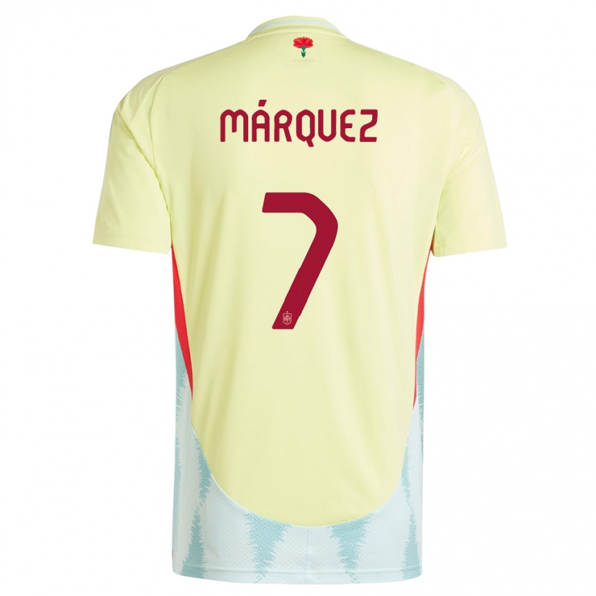 Kinder Fußball Spanien Rosa Marquez #7 Gelb Auswärtstrikot Trikot 24-26 T-Shirt Luxemburg