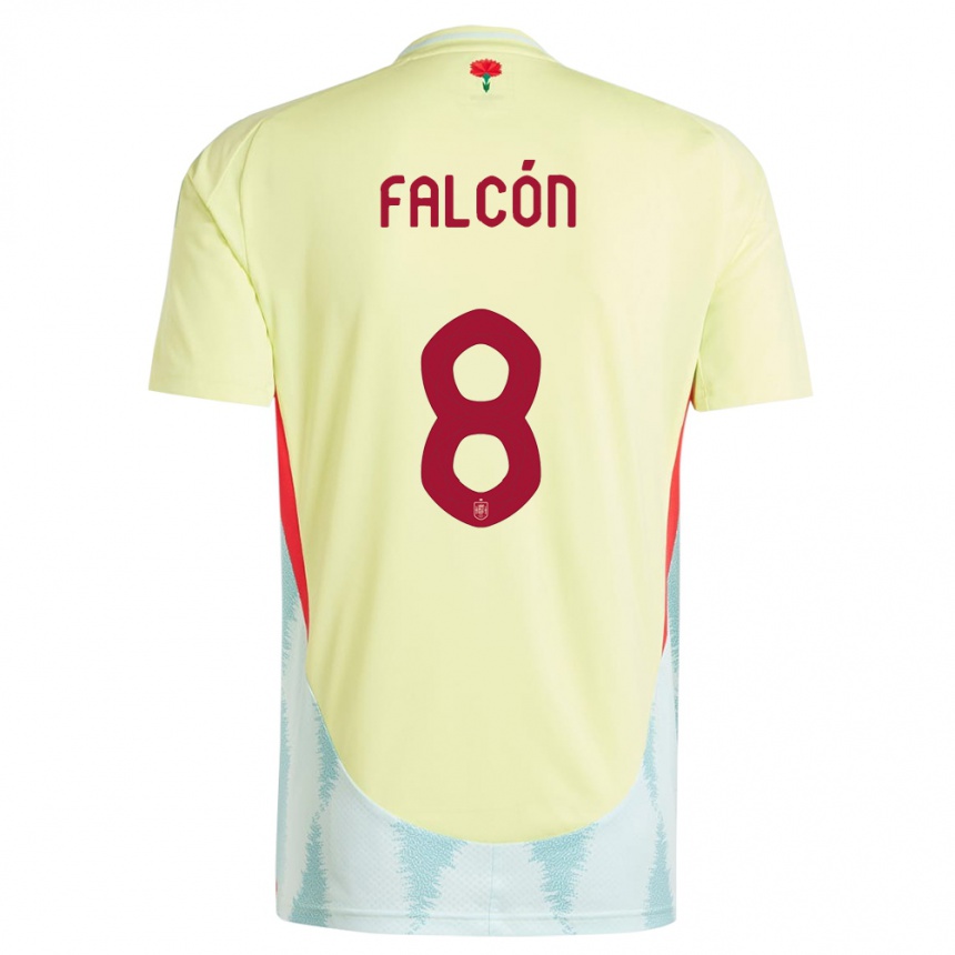 Kinder Fußball Spanien Andrea Falcon #8 Gelb Auswärtstrikot Trikot 24-26 T-Shirt Luxemburg
