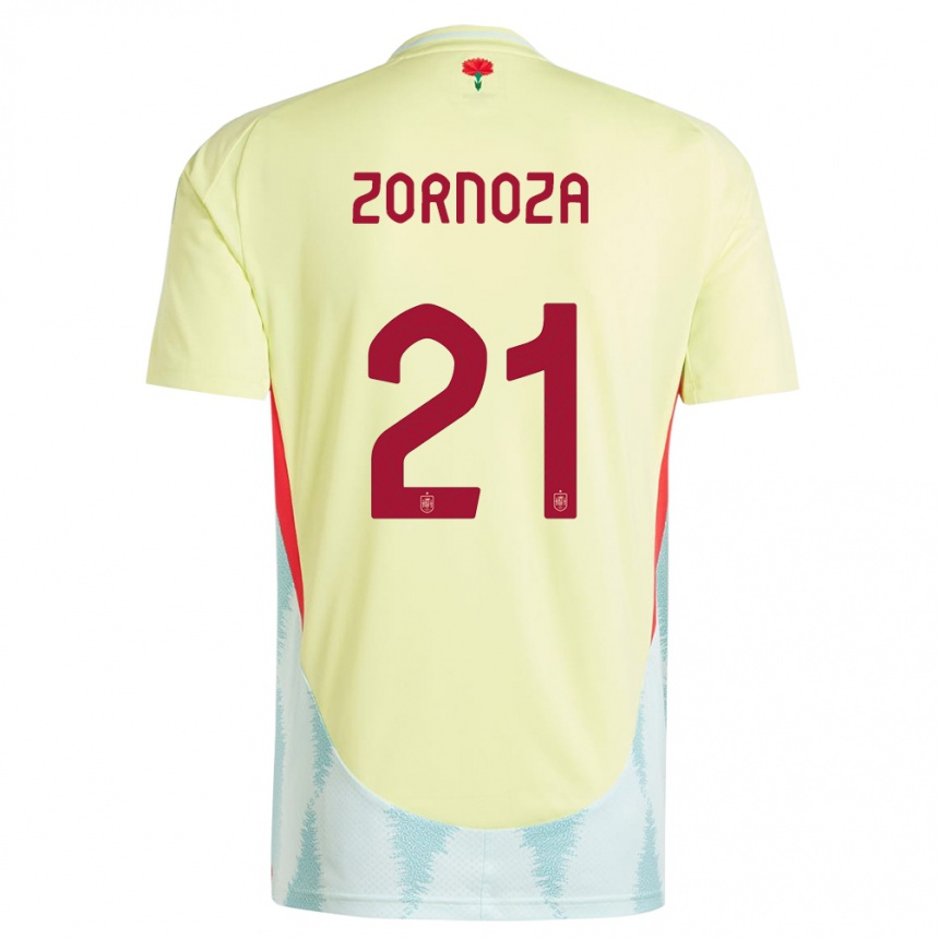 Kinder Fußball Spanien Claudia Zornoza #21 Gelb Auswärtstrikot Trikot 24-26 T-Shirt Luxemburg