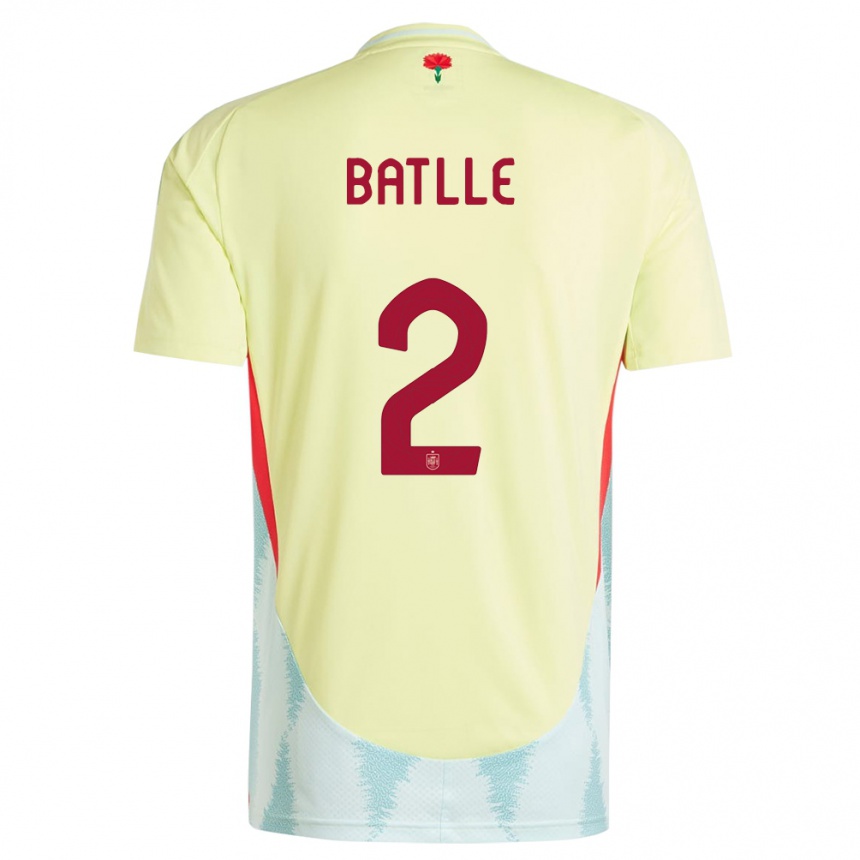 Kinder Fußball Spanien Ona Batlle #2 Gelb Auswärtstrikot Trikot 24-26 T-Shirt Luxemburg