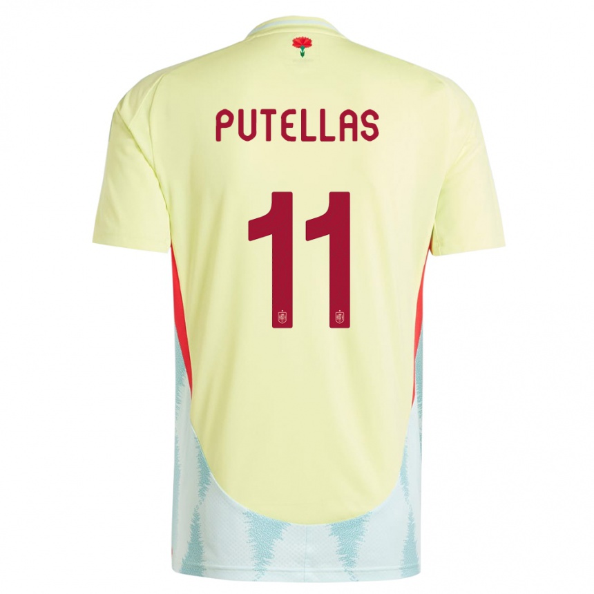 Kinder Fußball Spanien Alexia Putellas #11 Gelb Auswärtstrikot Trikot 24-26 T-Shirt Luxemburg