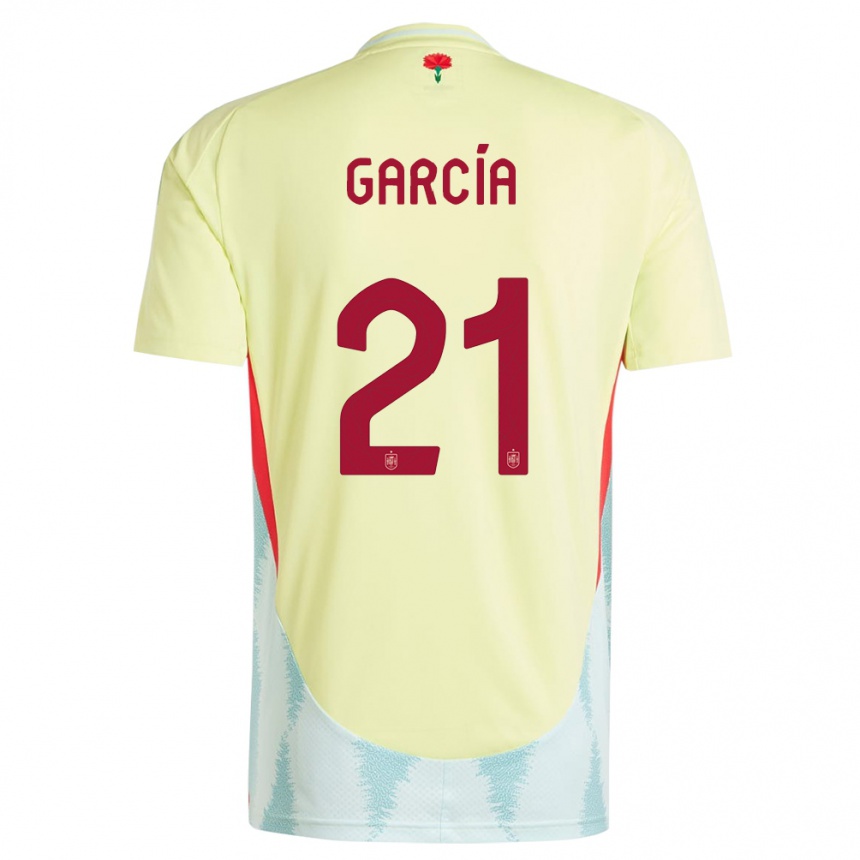Kinder Fußball Spanien Sheila Garcia #21 Gelb Auswärtstrikot Trikot 24-26 T-Shirt Luxemburg