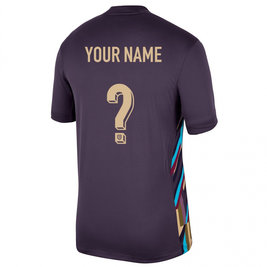 Kinder Fußball England Ihren Namen #0 Dunkle Rosine Auswärtstrikot Trikot 24-26 T-Shirt Luxemburg