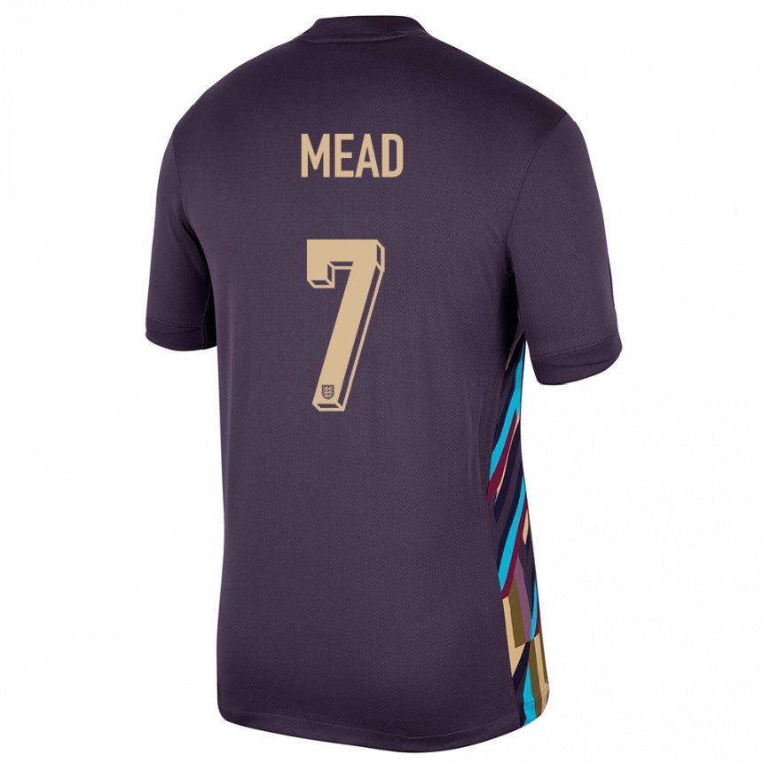 Kinder Fußball England Beth Mead #7 Dunkle Rosine Auswärtstrikot Trikot 24-26 T-Shirt Luxemburg