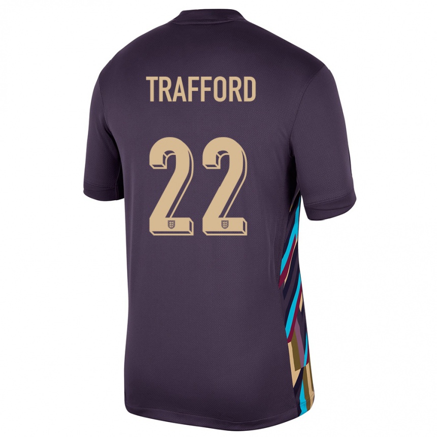 Kinder Fußball England James Trafford #22 Dunkle Rosine Auswärtstrikot Trikot 24-26 T-Shirt Luxemburg