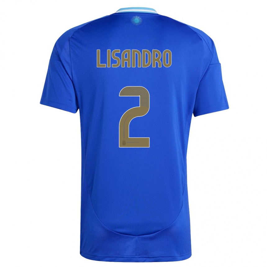 Kinder Fußball Argentinien Lisandro Martinez #2 Blau Auswärtstrikot Trikot 24-26 T-Shirt Luxemburg