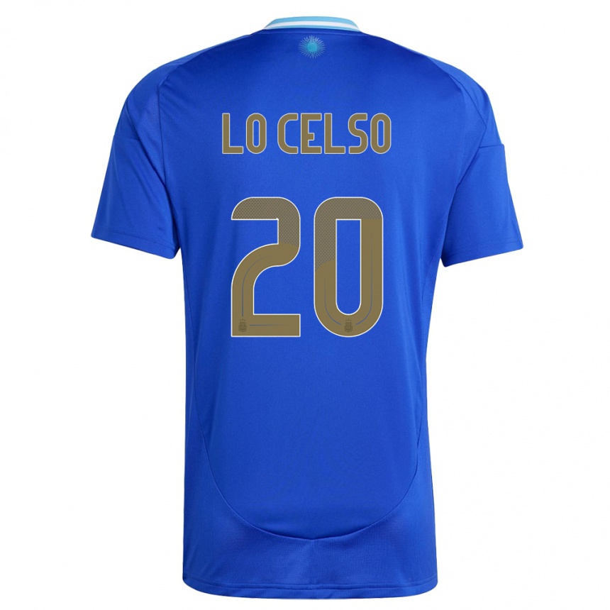 Kinder Fußball Argentinien Giovani Lo Celso #20 Blau Auswärtstrikot Trikot 24-26 T-Shirt Luxemburg