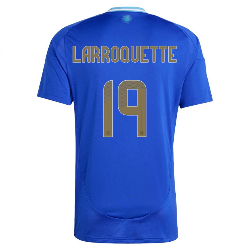 Kinder Fußball Argentinien Mariana Larroquette #19 Blau Auswärtstrikot Trikot 24-26 T-Shirt Luxemburg