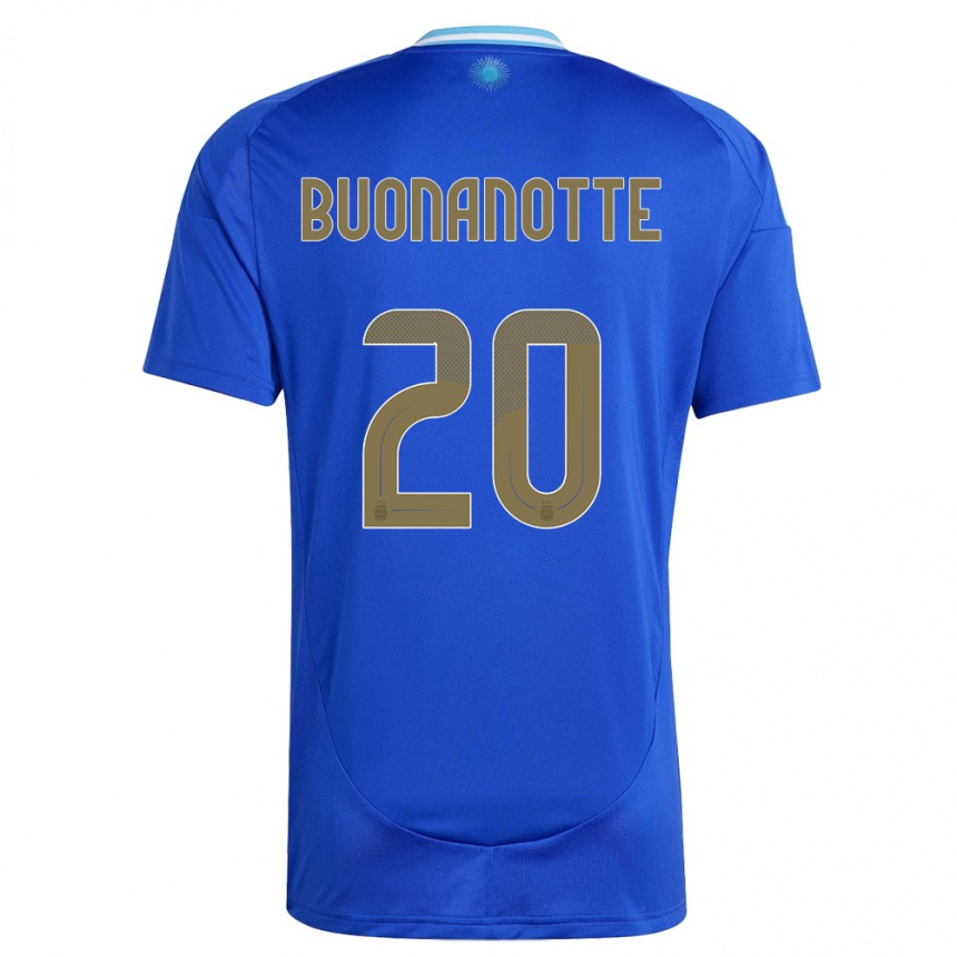 Kinder Fußball Argentinien Facundo Buonanotte #20 Blau Auswärtstrikot Trikot 24-26 T-Shirt Luxemburg