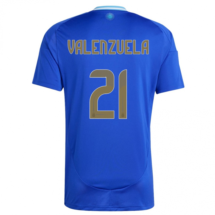 Kinder Fußball Argentinien Fernando Valenzuela #21 Blau Auswärtstrikot Trikot 24-26 T-Shirt Luxemburg