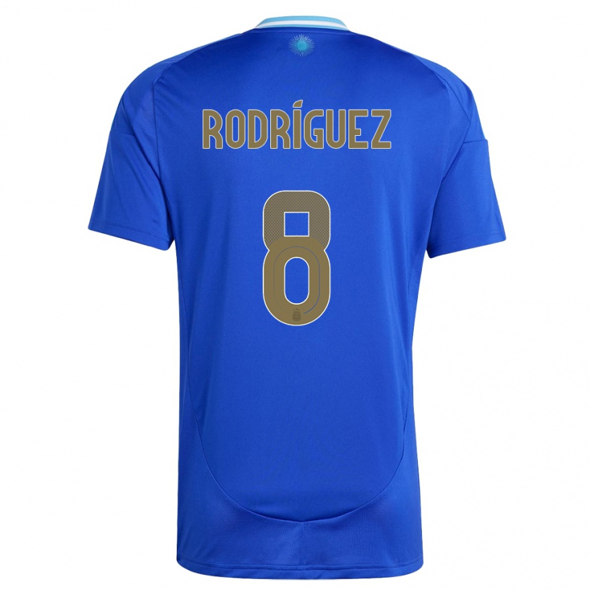 Kinder Fußball Argentinien Agustin Rodriguez #8 Blau Auswärtstrikot Trikot 24-26 T-Shirt Luxemburg