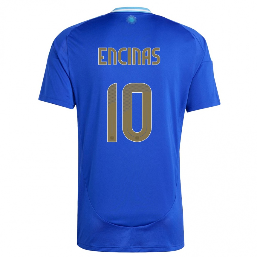 Kinder Fußball Argentinien Axel Encinas #10 Blau Auswärtstrikot Trikot 24-26 T-Shirt Luxemburg