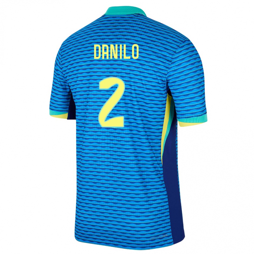 Kinder Fußball Brasilien Danilo #2 Blau Auswärtstrikot Trikot 24-26 T-Shirt Luxemburg