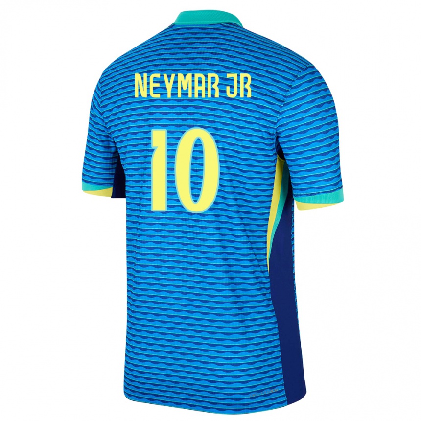Kinder Fußball Brasilien Neymar #10 Blau Auswärtstrikot Trikot 24-26 T-Shirt Luxemburg